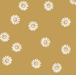 DEKORILLO - TAPETA DLA DZIEWCZYNKI STOKROTKI LITTLE DAISY ŻÓŁTA