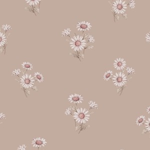 DEKORILLO - TAPETA DLA DZIEWCZYNKI STOKROTKI RETRO DAISY RÓŻOWA
