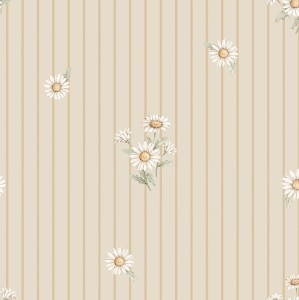 DEKORILLO - TAPETA DLA DZIEWCZYNKI STOKROTKI MINI DAISY PASKI