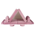 Różowa sofa dziecięca Meow Baby Premium z welurową tapicerką