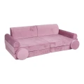 Welurowa sofa dla dziecka Meow Baby Premium w kolorze różowym