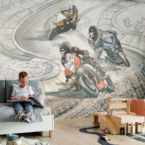 MALUMI - TAPETA DLA CHŁOPCA Z MOTORAMI MOTO MASTERS