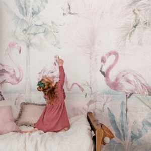 MALUMI - TAPETA DLA DZIEWCZYNKI FLAMINGO BAY SOFT