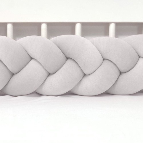 welurowy szary ochraniacz do łóżeczka