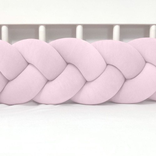 welurowy ochraniacz warkocz pudrowy róż