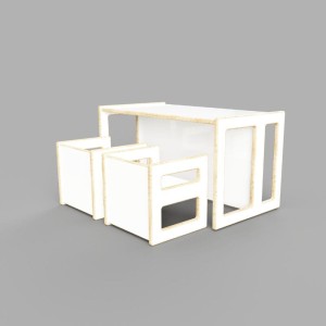 NO LIMITS DESIGN - ZESTAW STOLIK I KRZESEŁKA KUBIK DUO