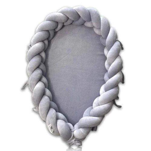 kokon warkocz jasny szary