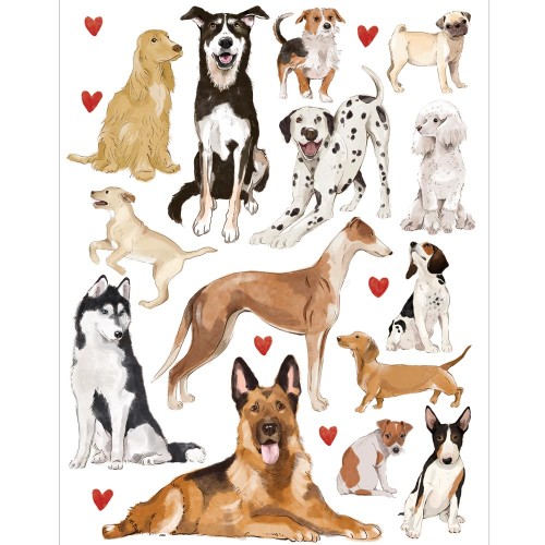 naklejki na ścianę psy