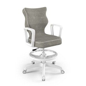 ENTELO - KRZESŁO OBROTOWE DO BIURKA Z PODNÓŻKIEM NORM 5 VISTO SZARY 