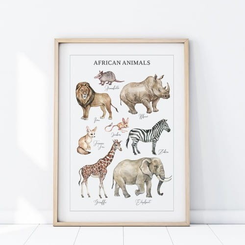 plakat zwierzęta afryka