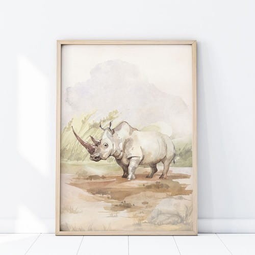 plakat nosorożec