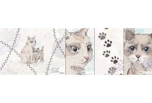 MALUMI CUTTY CATS VIOLET - PRÓBKA TAPETY  