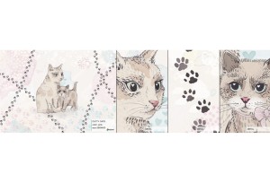 MALUMI CUTTY CATS PINK - PRÓBKA TAPETY