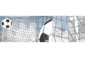 MALUMI FOOTBALL SKY BLUE - PRÓBKA TAPETY 