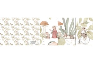 MALUMI LEŚNE MYSZKI - PRÓBKA TAPETY  