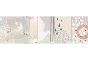 MALUMI RAINBOW DOTS BIRDS - PRÓBKA TAPETY 