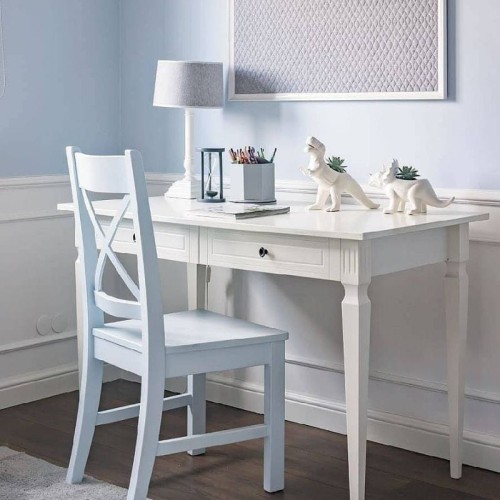białe stylowe biurko dla dziewczynki