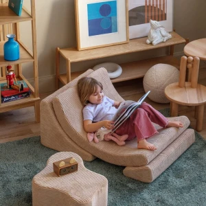 Fotel pufa dla dziecka Moon Terrazzo Brown Sugar - Wigiwama