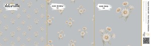 DEKORILLO STOKROTKI RETRO DAISY NIEBIESKA - PRÓBKA TAPETY