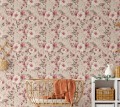 TAPETA WHITE AND PINK FLOWERS KREM