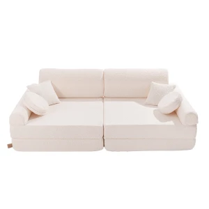 Sofa Dziecięca Premium Boucle Biała - Meow Baby