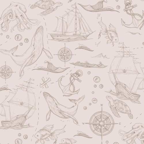 TAPETA MORSKA MONO BEŻOWA