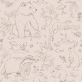TAPETA ZWIERZĘTA LEŚNE MONO BEŻOWA