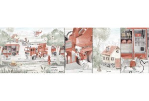 MALUMI FIRE PATROL RED - PRÓBKA TAPETY   