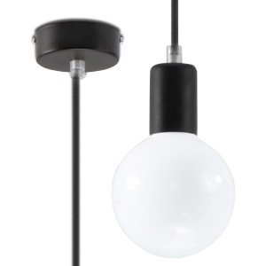 SOLLUX - Lampa wisząca EDISON czarna