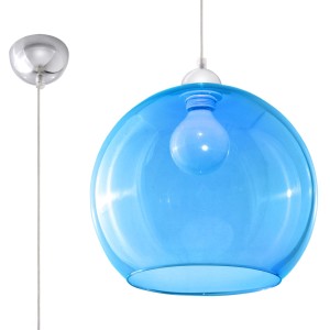 SOLLUX - Lampa wisząca BALL błękitna