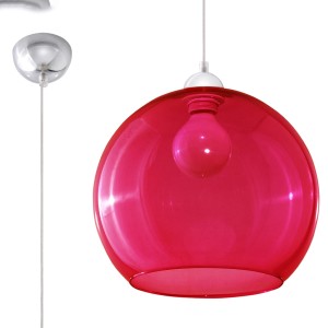 SOLLUX - Lampa wisząca BALL czerwona