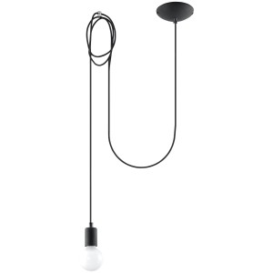 SOLLUX - Lampa wisząca EDISON 1 LONG czarny
