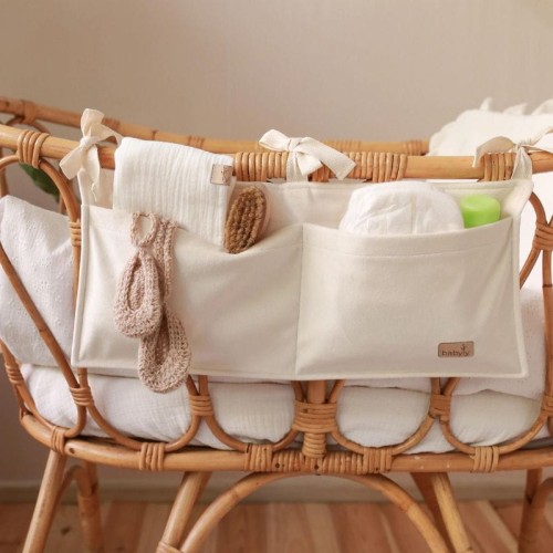 organizer na łóżeczko velvet śmietankowa perła