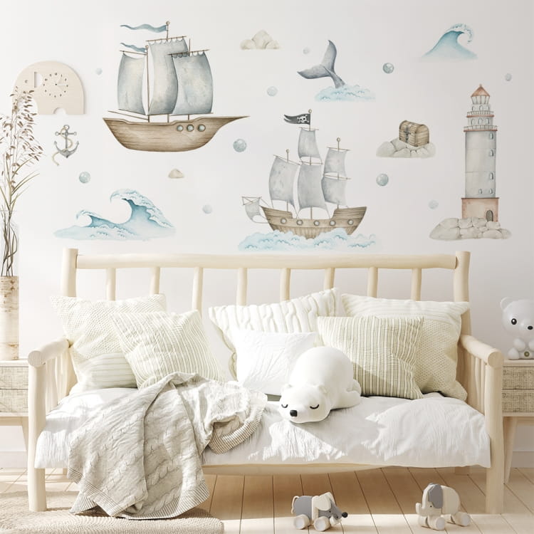 naklejki na ścianę morskie