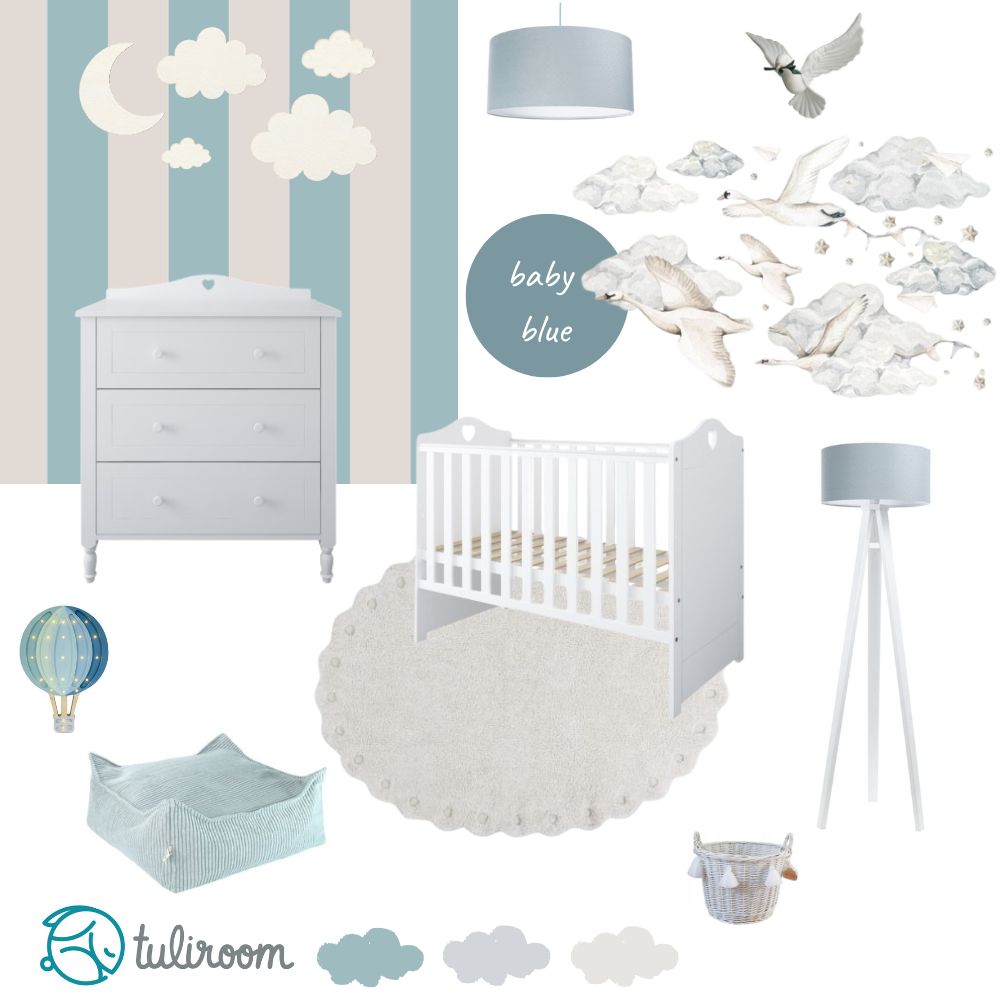 pokój niemowlaka baby blue