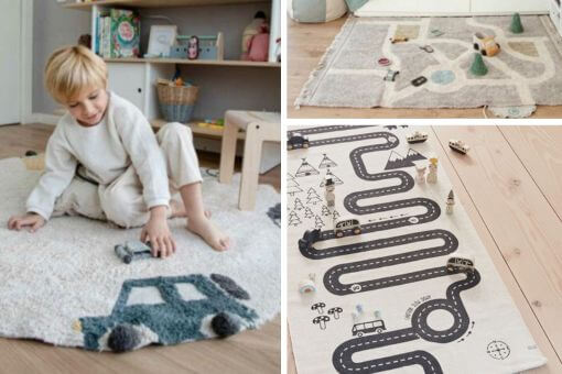 dywany pokój chłopca z motywem samochodu