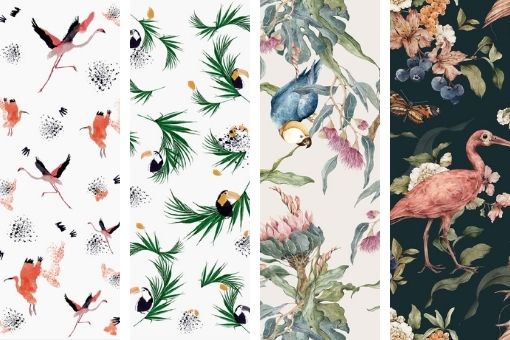 tropikalne tapety do pokoju dziewczynki