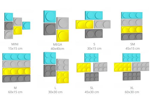 Foam Wall rozmiary paneli klocków