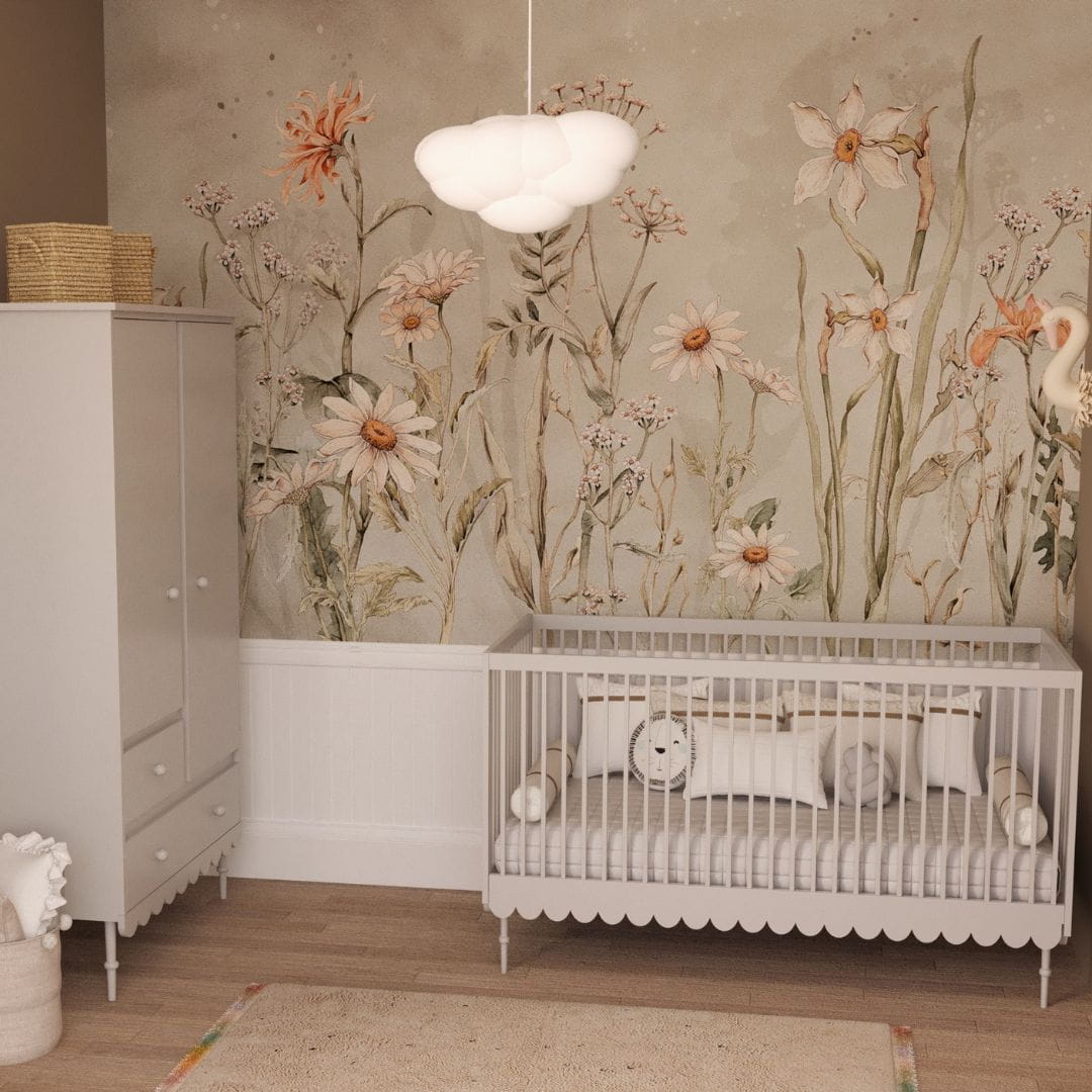 tapety w kwiaty do pokoju niemowlaka