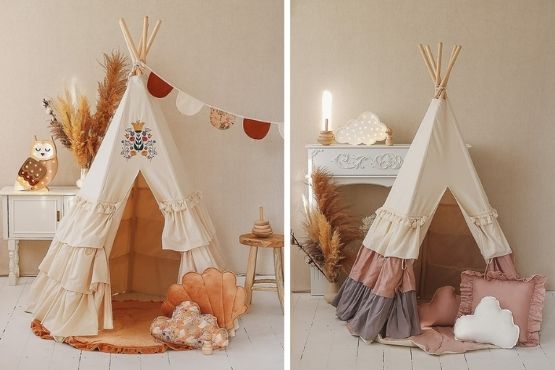 Namioty tipi z falbanami